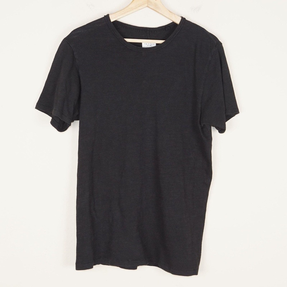 Rag & Bone Black Classic Flame Tee Short Sleeve T Shirt Peruvian Cotton Mens XS